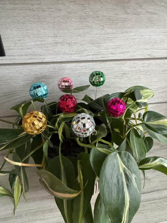 Plant Buddy - Disco Ball - Plant Stake 6" Plant Decoration